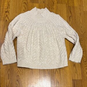 Knox Rose Cream Cable Knit Turtleneck Sweater